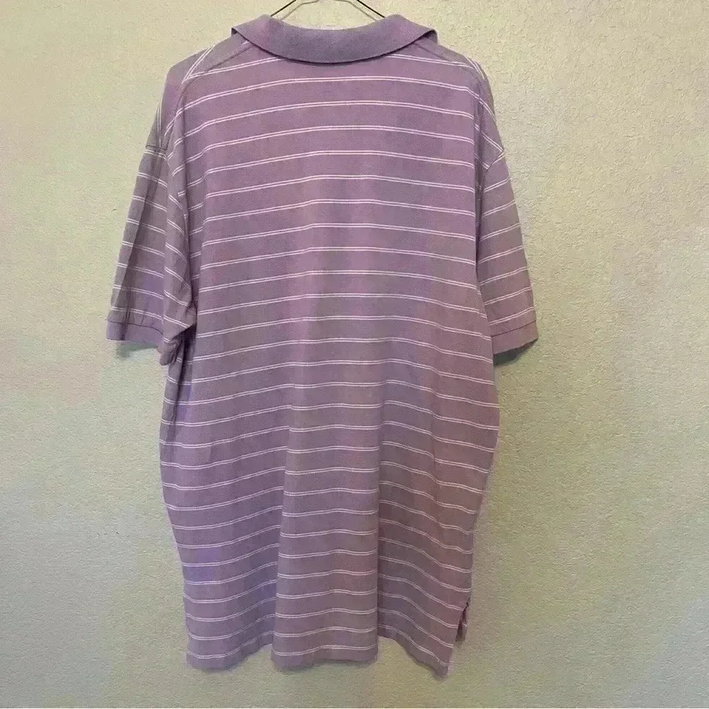 Ralph Lauren Polo Lavender and White Stripe Short Sleeve Men's Size XL